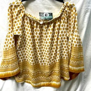 NEW!!! Peppermint USA NB bell sleeves blouse ladies sz S
